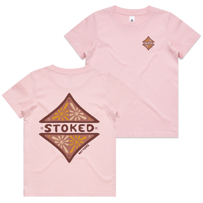 Stoked Pink Girls Tee