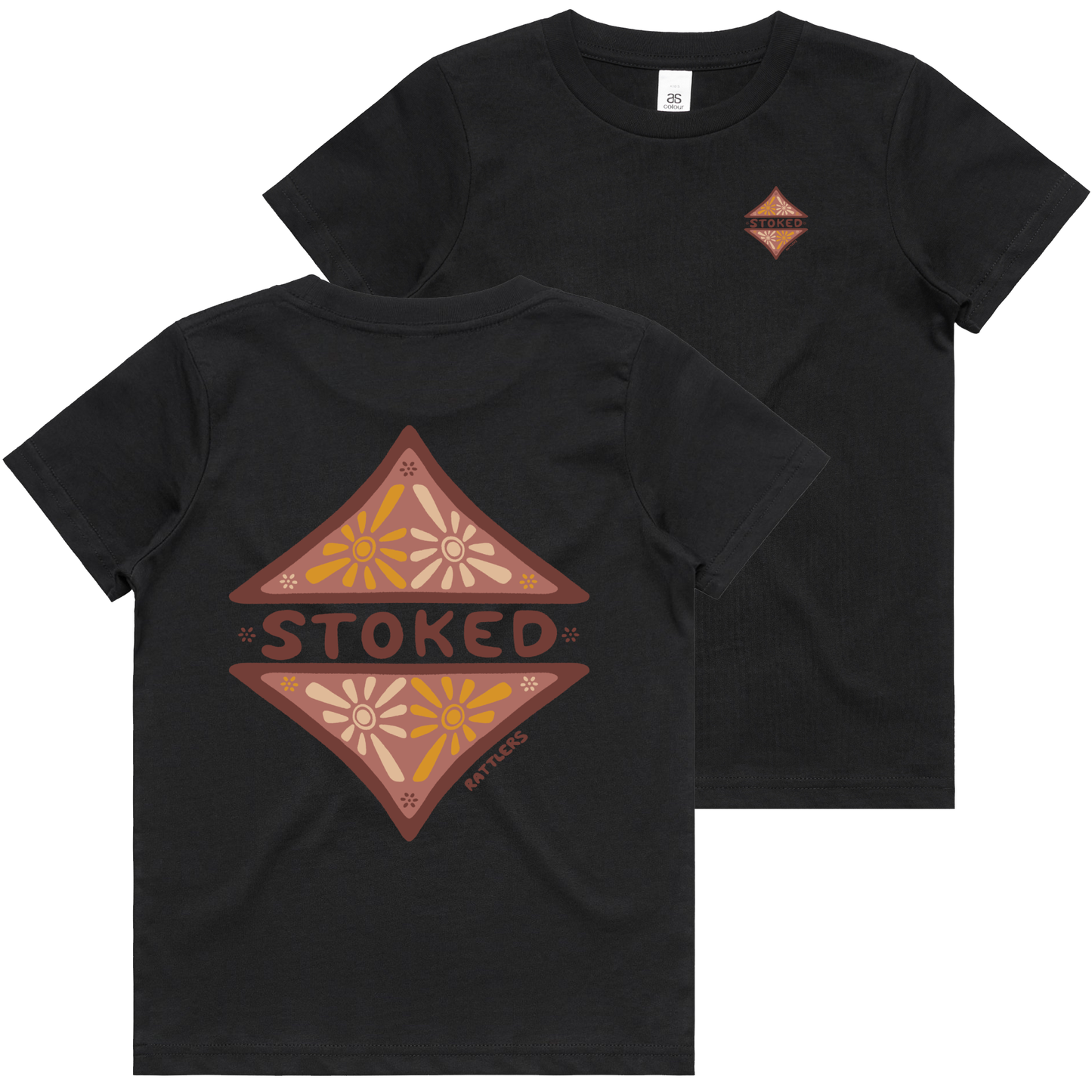 Stoked Pink Girls Tee