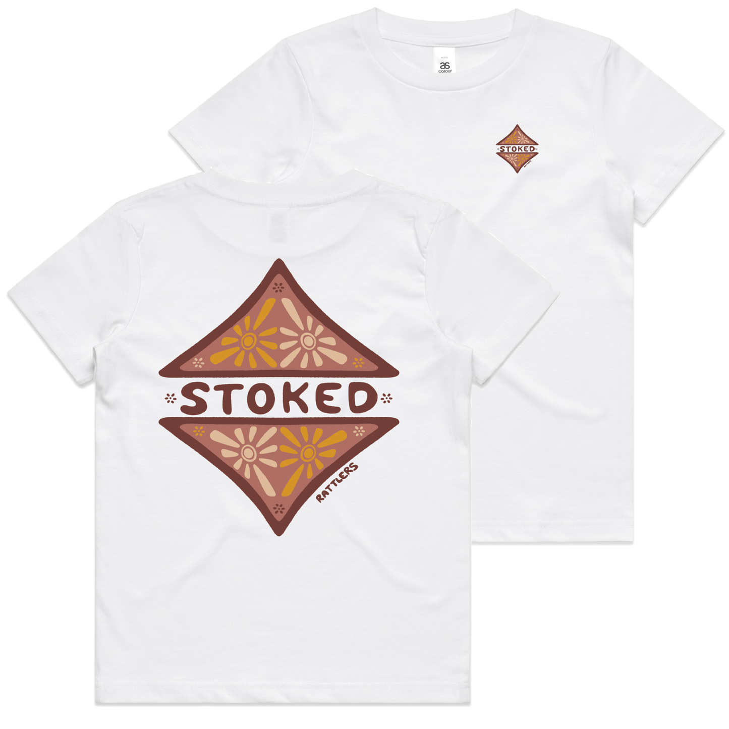 Stoked Pink Girls Tee